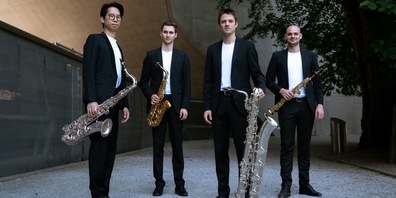Das Saxophonquartett «Lamineur» spielt auf Schloss Dottenwil.