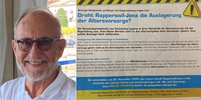 Leser Max Schneider (l.) sieht in Flyern und Inseraten «besorgter Bürger von Rapperswil-Jona» mehr Behauptungen und Schlagworte statt Argumente.