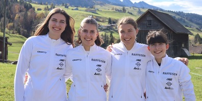 Die Juniorinnen des Curlingclub Uzwil: Alena Trunz, Finja Trunz, Deborah Lüber und Nelia Trunz