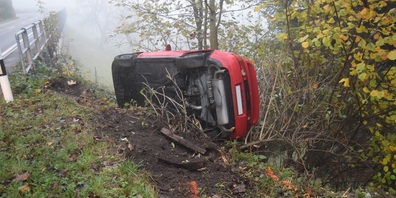 Die Fahrerin blieb beim Unfall unverletzt.