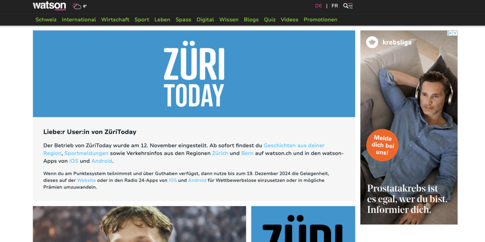 züritoday.ch wird neu auf watson.ch weitergeleitet.
