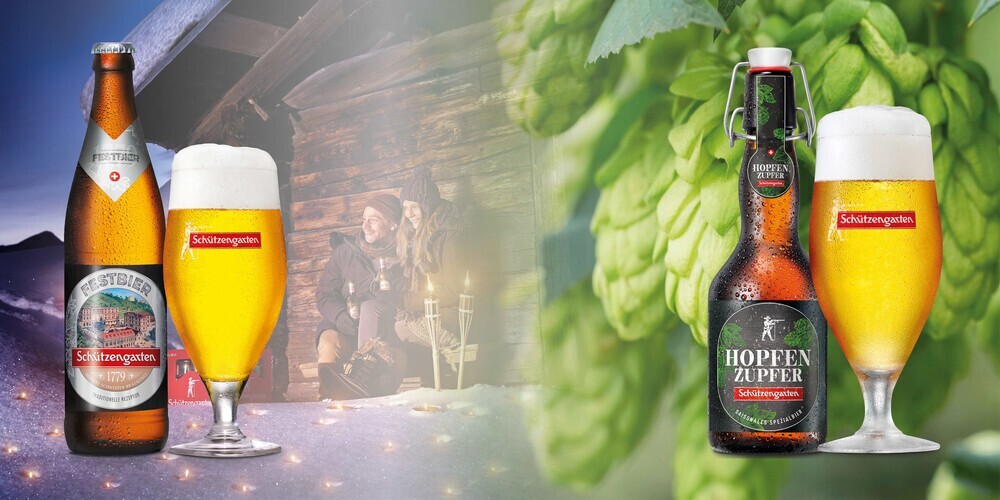 Das «Festbier» (links) und der «Hopfenzupfer» (rechts)