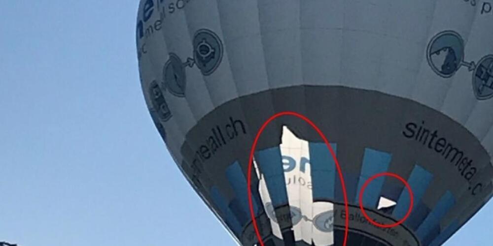 Das Bild aus dem Sust-Bericht zeigt den beschädigten Ballon vor der Landung in Zofingen AG.