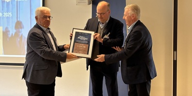 AGV-Präsident Klaus Brammertz, CEO Thomas Harring, Reinhard Frei