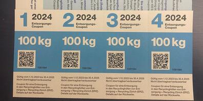 Fast so wertvoll wie Banknoten. Jetzt aber Geschichte. Die ERZ-Entsorgungscoupons. 