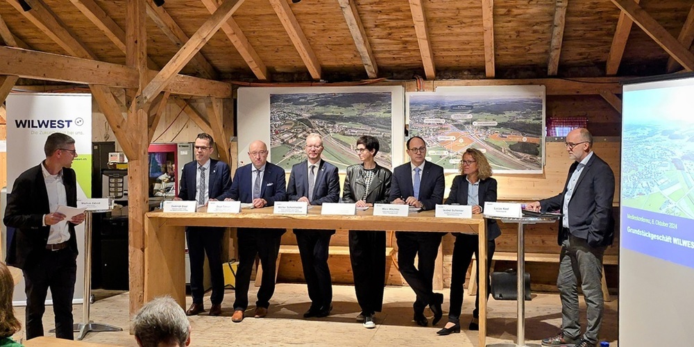 Medienkonferenz zum Grundstückgeschäft WILWEST am 8. Oktober 2024 in Wil.