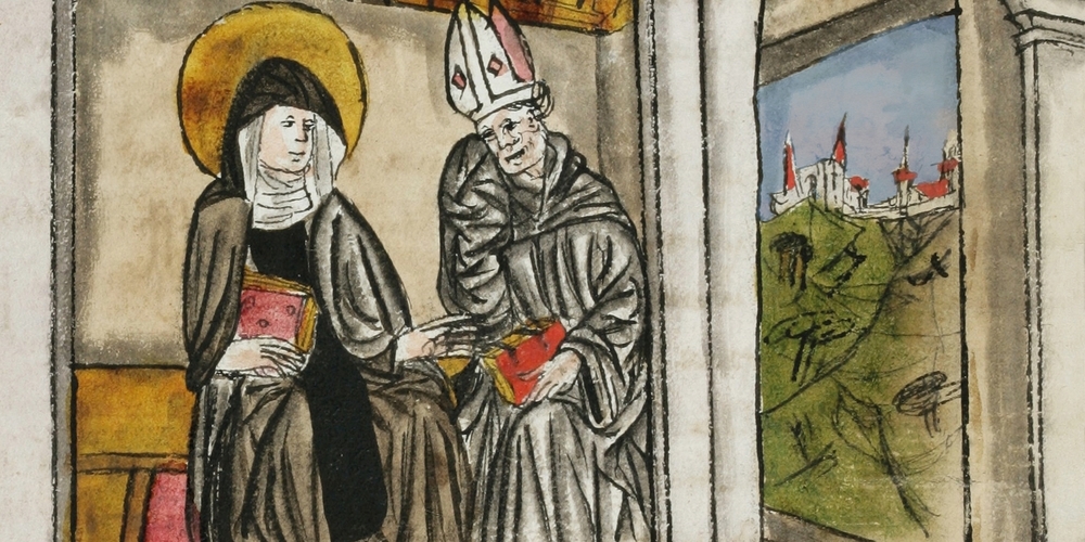 Wiborada-Zelle aus Handschrift: St.Gallen, Stiftsbibliothek, Cod. Sang. 602, p.340 – Deutsche  Heiligenleben