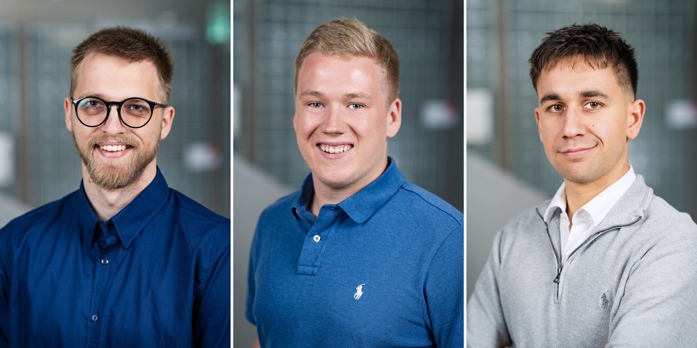 Ihr Praxisprojekt für die Tolus Group bringt (v.l.) Patrick Brünn (Rapperswil), Tim Bütler (Uznach) und Nino Schmed (Oberurnen) eine Award-Nomination.