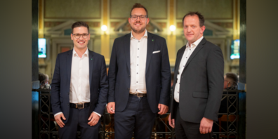 Gruppenbild (v.l.n.r.) der St.Galler SVP-Kantonsräte Sascha Schmid (Buchs), Christian Vogel (Dietfurt) und Fredy Louis (Ennetbühl).