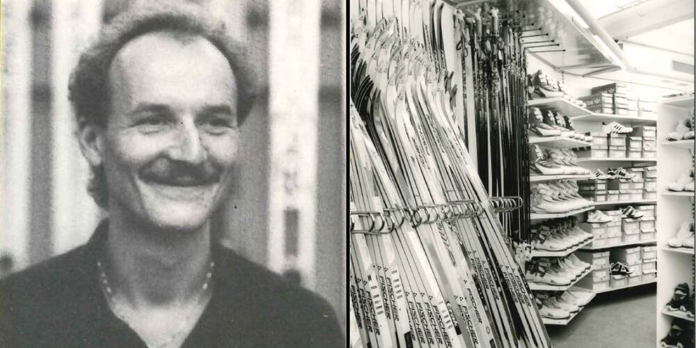 Vor 40 Jahren sah alles noch etwas anders aus: Geschäftsführer Denis Seitz und die Langlaufabteilung der Jäckli & Seitz AG