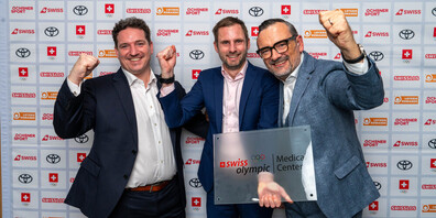 Dr. med. Quinten Felsch, stv. Chefarzt Berit SportClinic, Dr. med. Hanspeter Betschart. Chefarzt Berit SportClinic, und Berit-CEO Peder Koch
