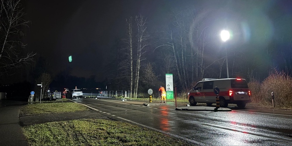 Unfallstelle auf Höhe der Naturstation Silberweide.