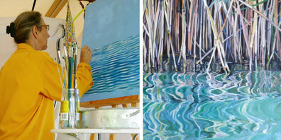 Die Künstlerin Margot Mauchle aus Grüt (Gossau ZH) zeigt Werke zum Thema «Greifensee».