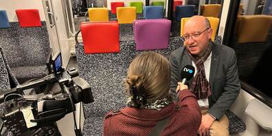 Mt Regierungsrat Beat Tinner bei der Jungfernfahrt