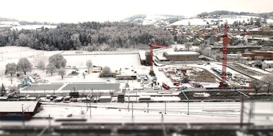 Baustelle Sportwelt Gossau am Samstag, 4. Januar 2025, um 10:40 Uhr.