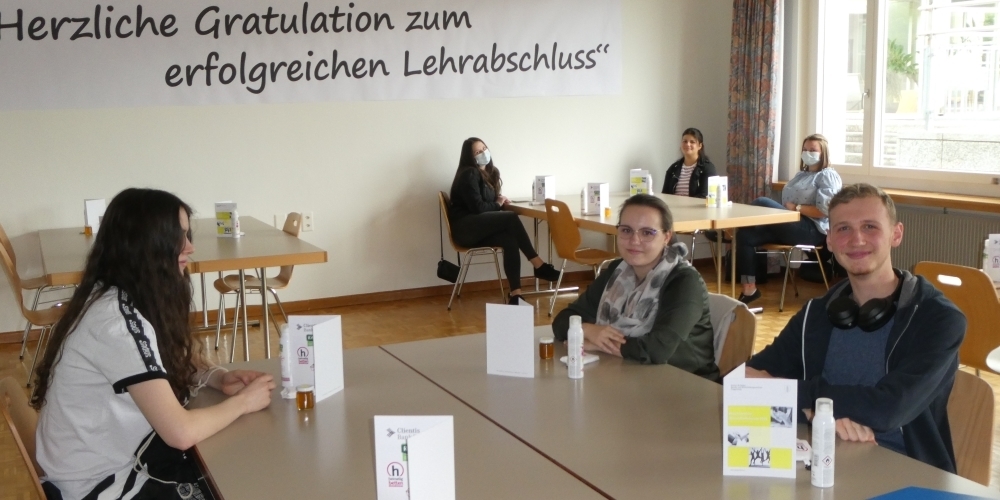 Eine Lehrabschlussfeier in Corona-Zeiten.