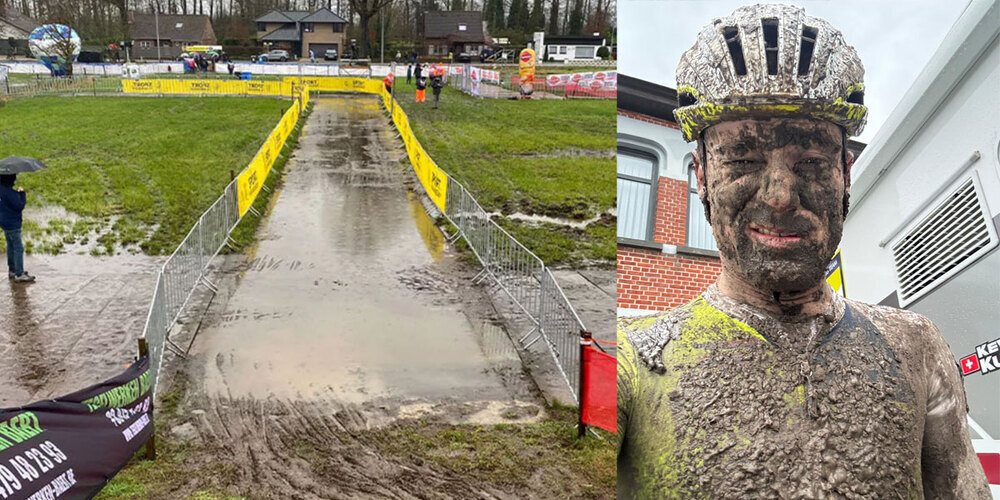 Kevin Kuhn kämpfte ohne Rücksicht auf den Schlamm.