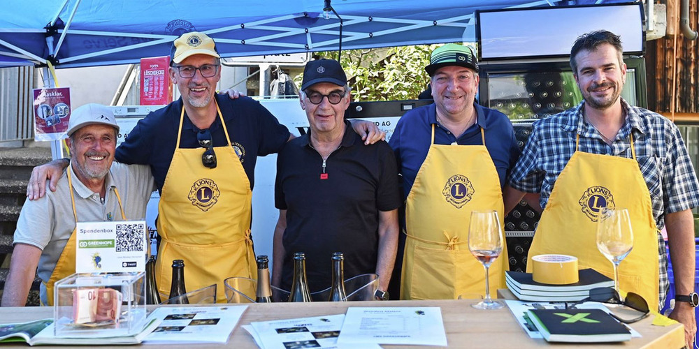 Arbeitseinsatz Weinfest Malans: Mathis Störy, Andreas Abele, Jürg Möhr, Heinz Dürler,  Yves Walliser 