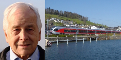 Leser Paul Stopper (l.) würde die Strassengelder für eine Stadtbahn Oberland-Obersee mit neuer Strecke zwischen Rüti und Schmerikon einsetzen.