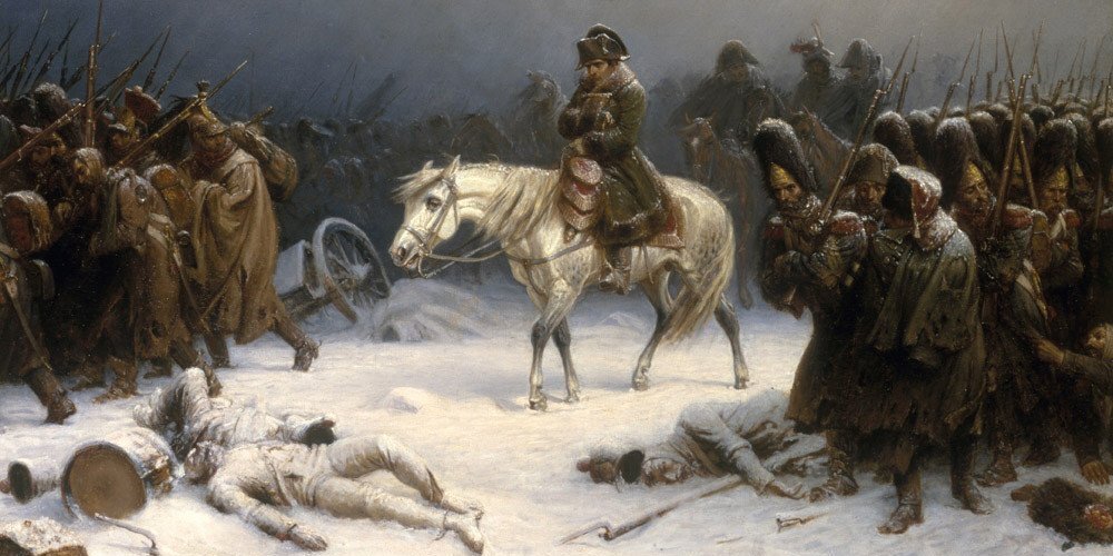 «Napoleons Rückzug aus Moskau», Gemälde von Adolf Northern (1828-1876)