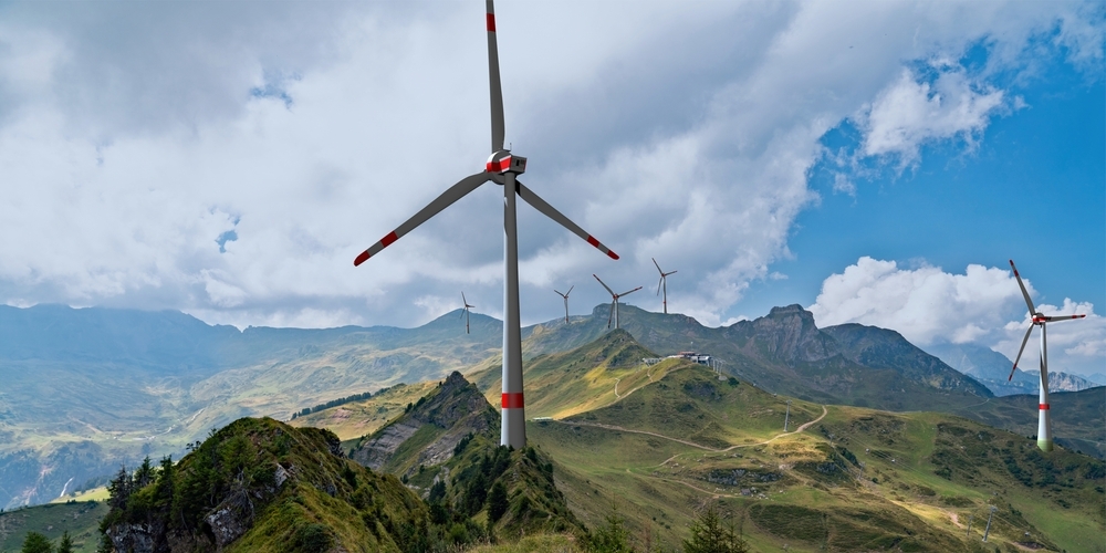 Visualisierung des Windparks am Flumserberg, Leist: Blick gegen Maschgenkamm und Prodkamm.
