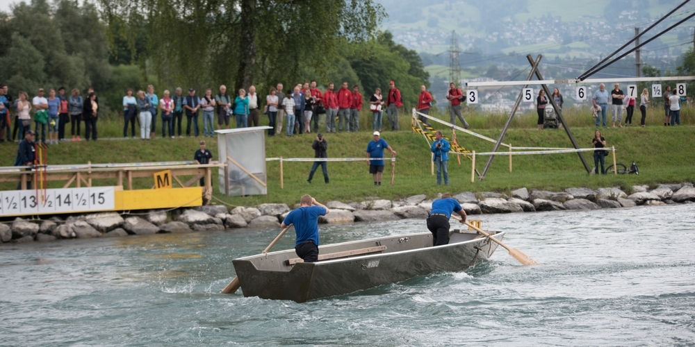 Das Eidgenössische Pontonierwettfahren auf dem Linthkanal bei der Grynau ist für die Schmerkner Pontoniere der grösste Anlass der Vereinsgeschichte.