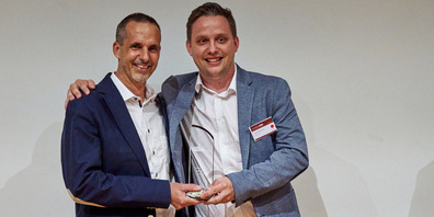 Siresca-CEO Julien Reutimann (rechts) und Peter Fluri, CTO der Siresca AG – LDA-Gewinner 2023 in der Kategorie Start-ups