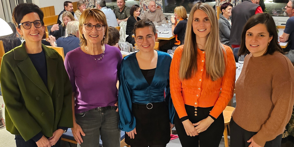 Gemeinsam ins neue Jahr gestartet: Susanne Hartmann, Sandra Büsser, Katia Gmür,  Andrea Büsser und Franziska Steiner-Kaufmann (von links).