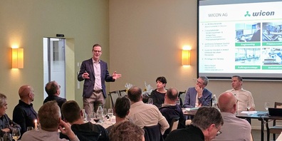 Drei neue Mitglieder für die HIG: Gema Switzerland GmbH, Wicon AG und Waldburger Invest AG. Im Bild Markus Naegeli, der die Wicon AG vorstellt.