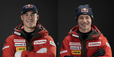 Überragend: Marco Odermatt (r.) zaubert eine Traumfahrt in den Berner Oberländer Schnee und verdrängt Franjo von Allmen auf Platz 2.