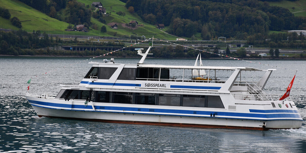 Das Motorschiff «Swisspearl» vor Quinten: Erscheint vor allem als Eventschiff erstmals in der Statistik 2024.