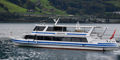 Das Motorschiff «Swisspearl» vor Quinten: Erscheint vor allem als Eventschiff erstmals in der Statistik 2024.