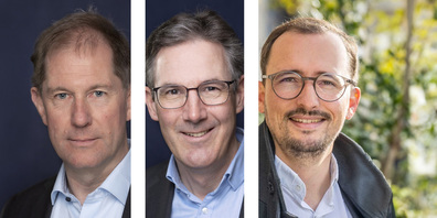 Pfarrer Roman Giger, St.Gallen, Dompfarrer Beat Grögli, St.Gallen und Sebastian Wetter, Wil (von links nach recht)