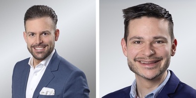 Patrik Mauchle (links) und  Simon Sigg, beide Stadtparlamentarier, Die Mitte Gossau.