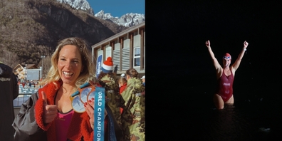 Deniz Kayadelen nach einem intensiven Training in den eisigen  Gewässern des Nordkapps. Ein Symbol für Durchhaltevermögen und Entschlossenheit in der Dunkelheit der  Polarnächte. 