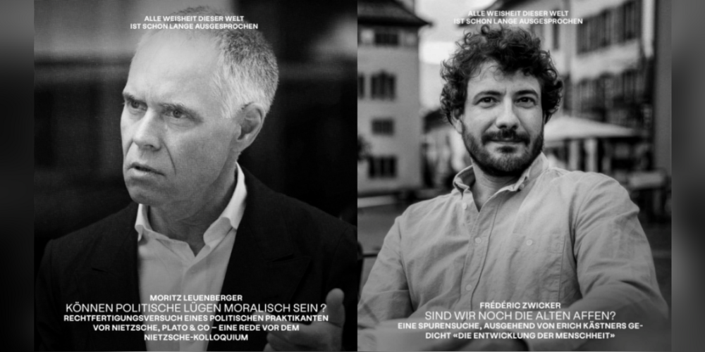 Die Besucherinnen und Besucher erwartet eine Podiumsdiskussion u.a. mit alt Bundesrat Moritz Leuenberger (l.) und Autor Frédéric Zwicker (r.).