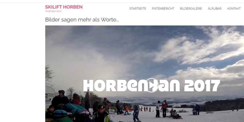 Bilder aus schneereichen Tagen auf der Internetseite des Skilifts Horben (Screenshot).