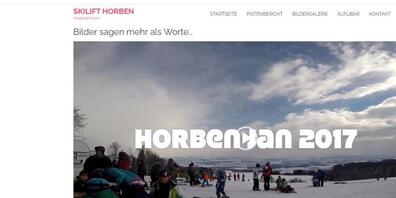 Bilder aus schneereichen Tagen auf der Internetseite des Skilifts Horben (Screenshot).
