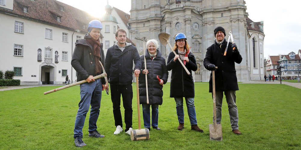 Der Steuerungsgruppe geht die Arbeit nicht aus (v.l.n.r.): Gregor Scherzinger, Sebastian Schneider, Claire Renggli, Ann-Katrin Gässlein und Roman Rieger