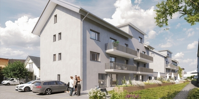 Die Visualisierung zeigt die geplante Überbauung für Seniorinnen und Senioren. 