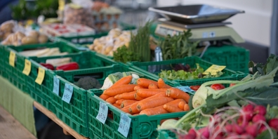Das saisonale Angebot an Obst und Gemüse ist nach wie vor gross und wird zusätzlich durch saisonale Marktfahrer ergänzt.