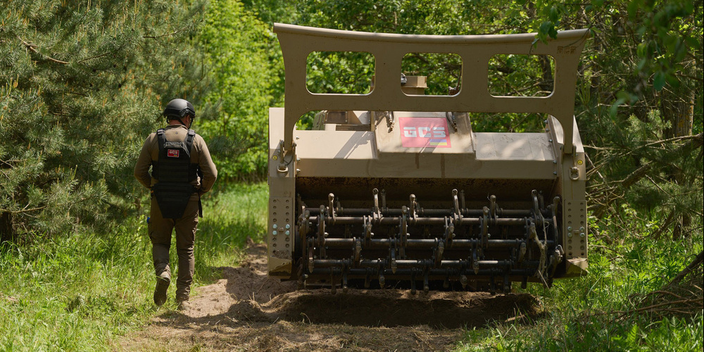 Ein Minenroboter von GCS in der Ukraine. 