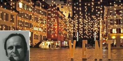 Rappis Weihnachtsbleuchtung, geschaffen vom bekannten Architekten Willi Walter (kl. Bild).