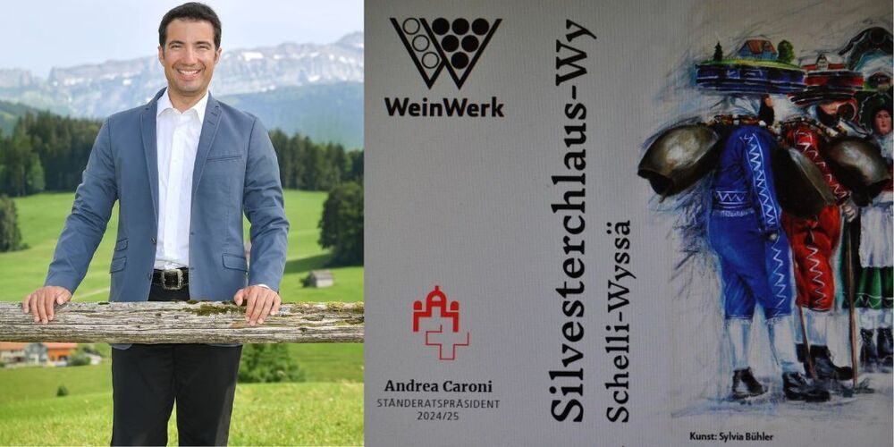 Andrea Caroni und «seine» Weinetikette