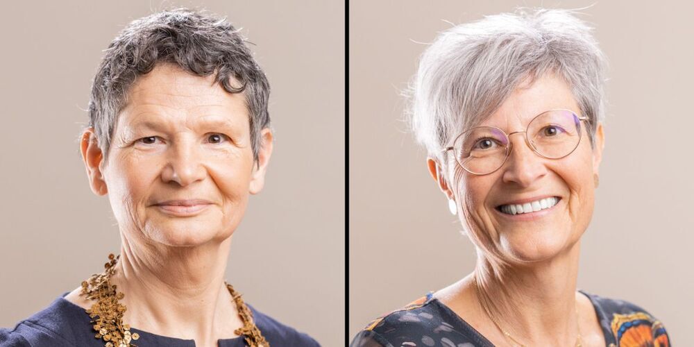 Silvia Gemperle (links), Buchautorin und Spezialistin für Energie und Gebäude, und Brigitte Claudia Schläpfer-Regli (rechts), Olivenölproduzentin, sind am 5. Dezember 2024 im Podcast «berta&gamma» zu Gast.