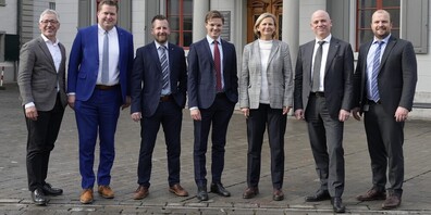 Markus Bänziger (IHK), Bernhard Zahner (SVP), Andreas Broger (Die Mitte), Ruben Schuler (FDP), Monika Scherrer (Die Mitte), Cornel Blöchlinger (SVP) und Oskar Seger (FDP).