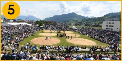  Das 100. Schwyzer Kantonale Schwingfest in Galgenen. 