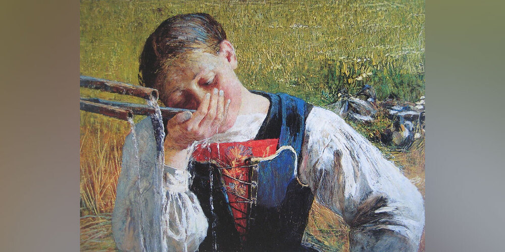 Die «Bündnerin am Brunnen» von Giovanni Segantini – auch sie hat etwas zu erzählen.