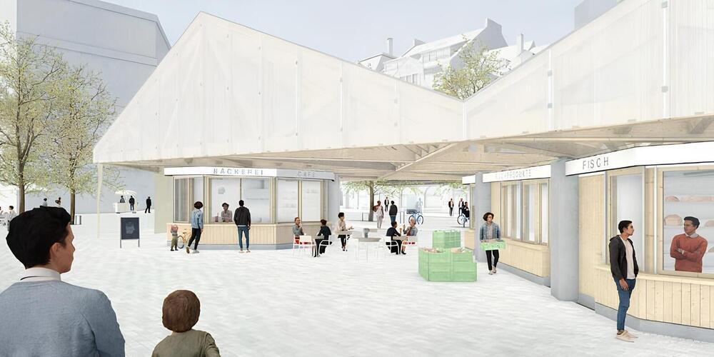 Der Marktpavillon soll zum neuen Zentrum für den Markt werden. (Visualisierung)