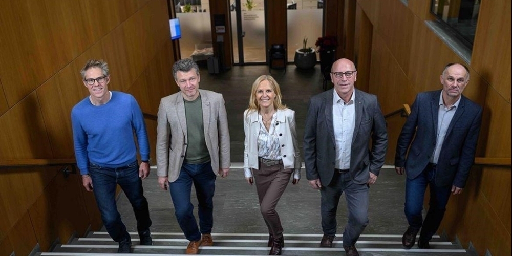 Stadtrat Rapperswil-Jona: (v.l.n.r.) Joe Kunz, Luca Eberle, Stadtpräsidentin Barbara Dillier, Ueli Dobler, Christian Leutenegger. 